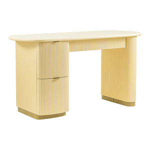 TOV Furniture Francesca 58" 3-Drawer Desk – Timeless Tuscan Charm with Stylish Storage for Home Office Organization Yellow TOV-H69001