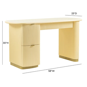 TOV Furniture Francesca 58" 3-Drawer Desk – Timeless Tuscan Charm with Stylish Storage for Home Office Organization Yellow TOV-H69001