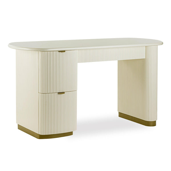 TOV Furniture Francesca 58" 3-Drawer Desk – Timeless Tuscan Charm with Stylish Storage for Home Office Organization Cream TOV-H69123