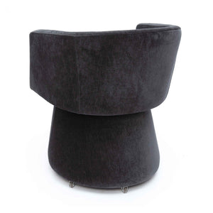 TOV Furniture Kristen Upcycled Chenille Rolling Desk Chair - Eco-Friendly Comfort for Home and Office Workspaces Black TOV-H69158