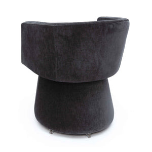 Tov Furniture Kristen Upcycled Chenille Rolling Desk Chair – Stylish, Sustainable Design For A Chic Workspace Upgrade Black Plywood,Recycled Fabric,Wood Tov-h69158