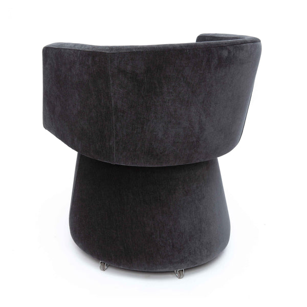 Tov Furniture Kristen Upcycled Chenille Rolling Desk Chair – Stylish, Sustainable Design For A Chic Workspace Upgrade Black Plywood,Recycled Fabric,Wood Tov-h69158