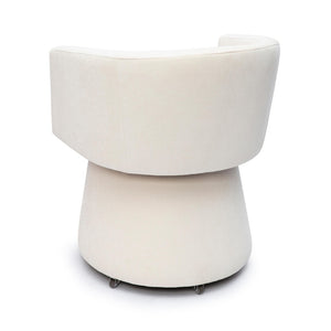 TOV Furniture Kristen Upcycled Chenille Rolling Desk Chair - Eco-Friendly Comfort for Home and Office Workspaces Cream TOV-H69159