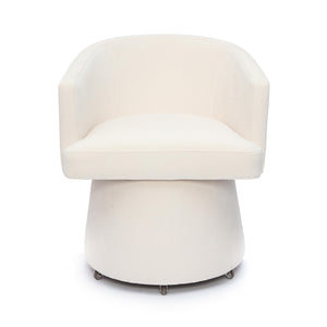 Tov Furniture Kristen Upcycled Chenille Rolling Desk Chair – Stylish, Sustainable Design For A Chic Workspace Upgrade Cream Plywood,Recycled Fabric,Wood Tov-h69159