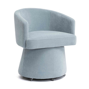 TOV Furniture Kristen Upcycled Chenille Rolling Desk Chair - Eco-Friendly Comfort for Home and Office Workspaces Faded Blue TOV-H69312