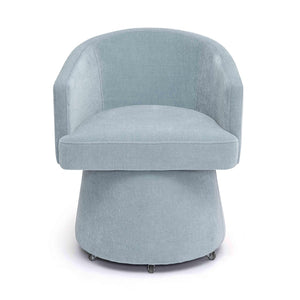 TOV Furniture Kristen Upcycled Chenille Rolling Desk Chair - Eco-Friendly Comfort for Home and Office Workspaces Faded Blue TOV-H69312