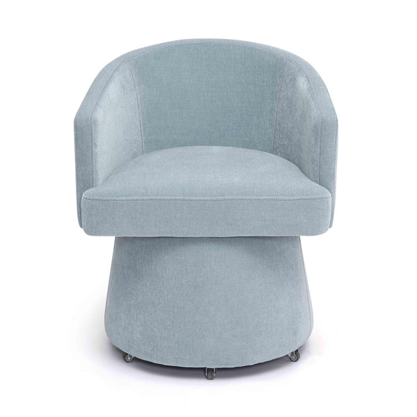 TOV Furniture Kristen Upcycled Chenille Rolling Desk Chair - Eco-Friendly Comfort for Home and Office Workspaces Faded Blue TOV-H69312