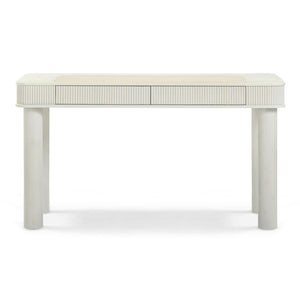 TOV Furniture Sarah 55" Cream Executive Work Desk - Elegant Design with Fluted Edging & Smart Storage Solutions TOV-H69351