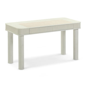 TOV Furniture Sarah 55" Cream Executive Work Desk - Elegant Design with Fluted Edging & Smart Storage Solutions TOV-H69351