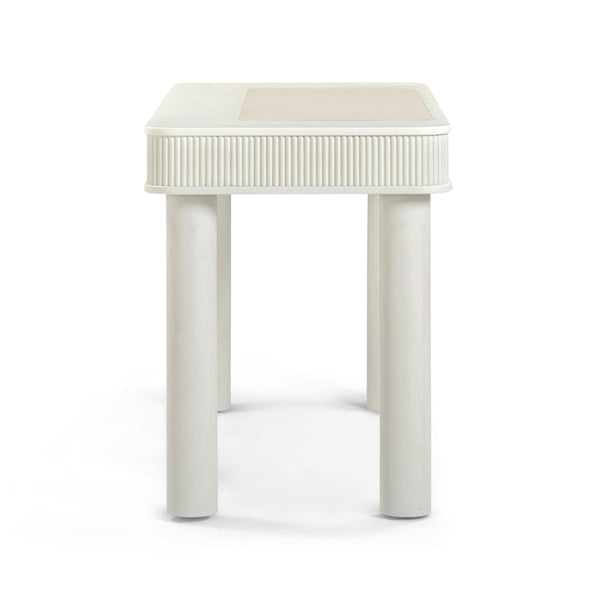 TOV Furniture Sarah 55" Cream Executive Work Desk - Elegant Design with Fluted Edging & Smart Storage Solutions TOV-H69351