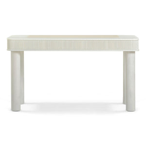 TOV Furniture Sarah 55" Cream Executive Work Desk - Elegant Design with Fluted Edging & Smart Storage Solutions TOV-H69351