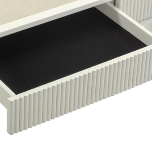 TOV Furniture Sarah 55" Cream Executive Work Desk - Elegant Design with Fluted Edging & Smart Storage Solutions TOV-H69351