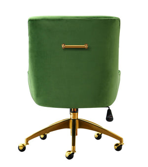 TOV Furniture Beatrix Velvet Office Swivel Chair - Luxurious Comfort with Gold Accents for Modern Workspaces Green TOV-H7232