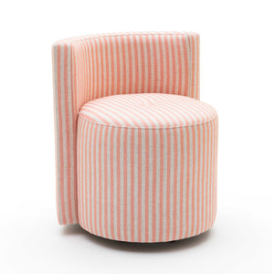 TOV Furniture Alyssa Striped Linen Rolling Desk Chair - Chic Comfort with Retro Design for Stylish Workspaces Pink TOV-H80001