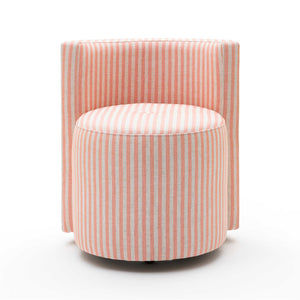 TOV Furniture Alyssa Striped Linen Rolling Desk Chair - Chic Comfort with Retro Design for Stylish Workspaces Pink TOV-H80001