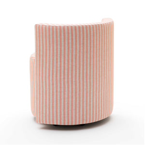 TOV Furniture Alyssa Striped Linen Rolling Desk Chair - Chic Comfort with Retro Design for Stylish Workspaces Pink TOV-H80001