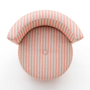 TOV Furniture Alyssa Striped Linen Rolling Desk Chair - Chic Comfort with Retro Design for Stylish Workspaces Pink TOV-H80001