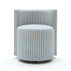 TOV Furniture Alyssa Striped Linen Rolling Desk Chair - Chic Comfort with Retro Design for Stylish Workspaces Blue TOV-H80002