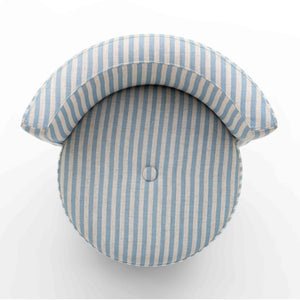 TOV Furniture Alyssa Striped Linen Rolling Desk Chair - Chic Comfort with Retro Design for Stylish Workspaces Blue TOV-H80002