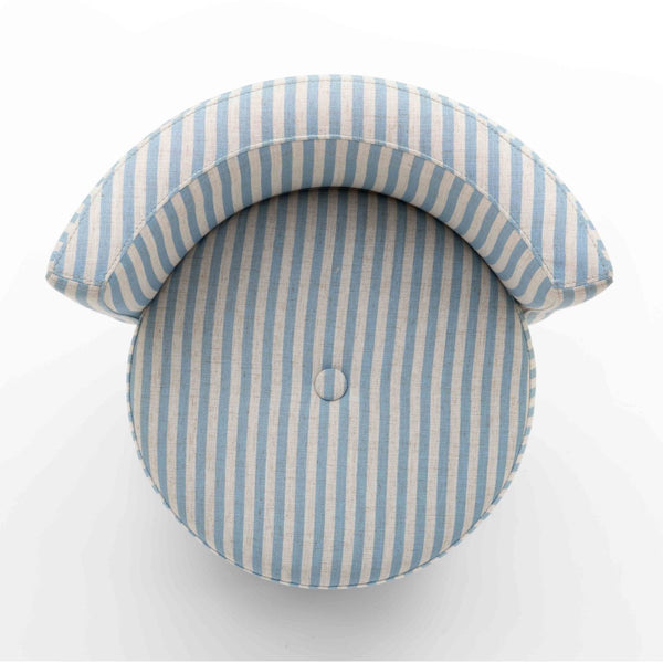 TOV Furniture Alyssa Striped Linen Rolling Desk Chair - Chic Comfort with Retro Design for Stylish Workspaces Blue TOV-H80002