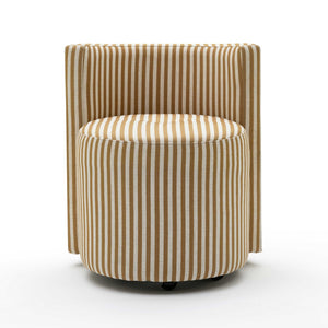 TOV Furniture Alyssa Striped Linen Rolling Desk Chair - Chic Comfort with Retro Design for Stylish Workspaces Mustard Yellow TOV-H80003