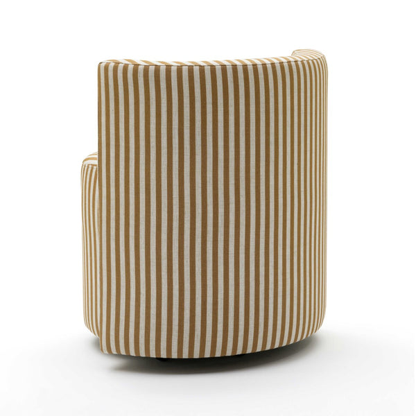 TOV Furniture Alyssa Striped Linen Rolling Desk Chair - Chic Comfort with Retro Design for Stylish Workspaces Mustard Yellow TOV-H80003