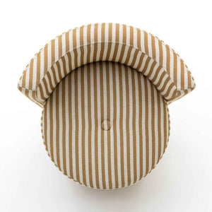 TOV Furniture Alyssa Striped Linen Rolling Desk Chair - Chic Comfort with Retro Design for Stylish Workspaces Mustard Yellow TOV-H80003