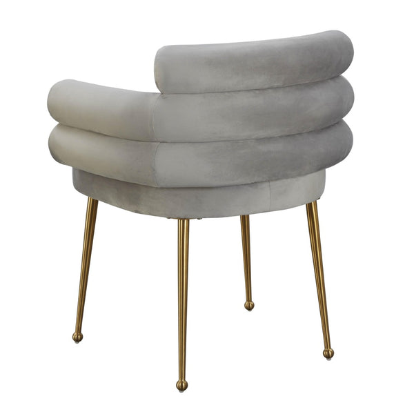 TOV Furniture Dente Grey Velvet Dining Chair – Elegant Modern Glamour with Brushed Gold Legs for Any Space TOV-IHD68507