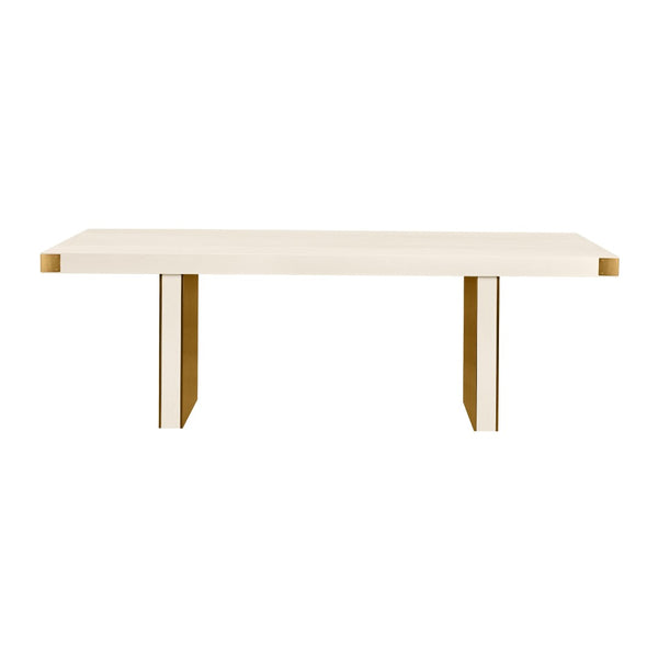 TOV Furniture Selena 90" Rectangular Dining Table with Luxe Brass Base - Modern Glamour for Elegant Dining Spaces Cream/Gold TOV-IHD68563