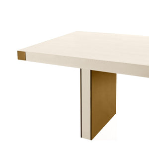TOV Furniture Selena 90" Rectangular Dining Table with Luxe Brass Base - Modern Glamour for Elegant Dining Spaces Cream/Gold TOV-IHD68563