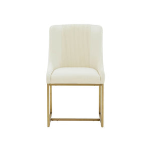 Lisa Pleated Velvet Dining Chair - Luxurious Handmade Design with Brass Accents for Elegant Dining Spaces