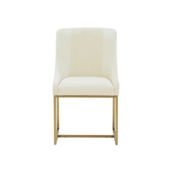 Lisa Pleated Velvet Dining Chair - Luxurious Handmade Design with Brass Accents for Elegant Dining Spaces