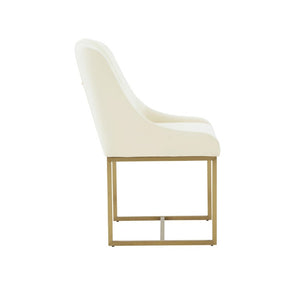 Lisa Pleated Velvet Dining Chair - Luxurious Handmade Design with Brass Accents for Elegant Dining Spaces