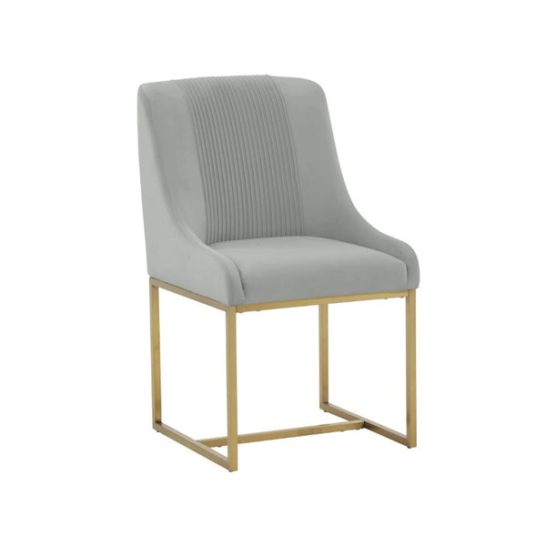 Lisa Pleated Velvet Dining Chair - Luxurious Handmade Design with Brass Accents for Elegant Dining Spaces