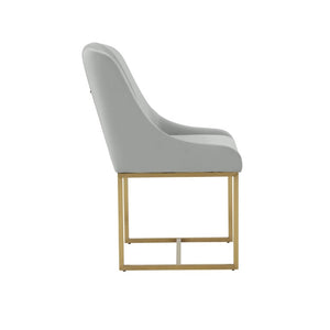 Lisa Pleated Velvet Dining Chair - Luxurious Handmade Design with Brass Accents for Elegant Dining Spaces