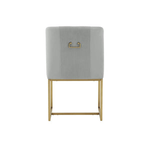 Lisa Pleated Velvet Dining Chair - Luxurious Handmade Design with Brass Accents for Elegant Dining Spaces