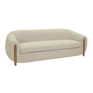 TOV Furniture Lina 93" Sofa - Luxurious Cream Chenille with Brass Accents for Modern Living Room Elegance Grey TOV-IHL68674