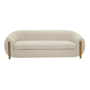 TOV Furniture Lina 93" Sofa - Luxurious Cream Chenille with Brass Accents for Modern Living Room Elegance Grey TOV-IHL68674