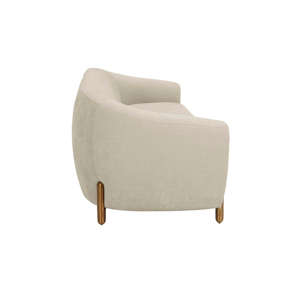 TOV Furniture Lina 93" Sofa - Luxurious Cream Chenille with Brass Accents for Modern Living Room Elegance Grey TOV-IHL68674