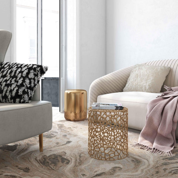 TOV Furniture Sophia Gold Side Table - Sculptural Accent with Artful Design, Lightweight & Handcrafted for Glam Spaces TOV-IHOC18359
