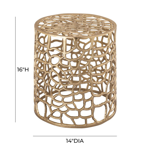 TOV Furniture Sophia Gold Side Table - Sculptural Accent with Artful Design, Lightweight & Handcrafted for Glam Spaces TOV-IHOC18359