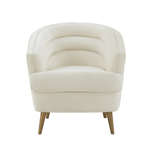 TOV Furniture Jules Velvet Accent Chair - Luxurious Upholstered Seat with Pleated Back & Brass-Finish Legs for Glamour TOV-IHS68540