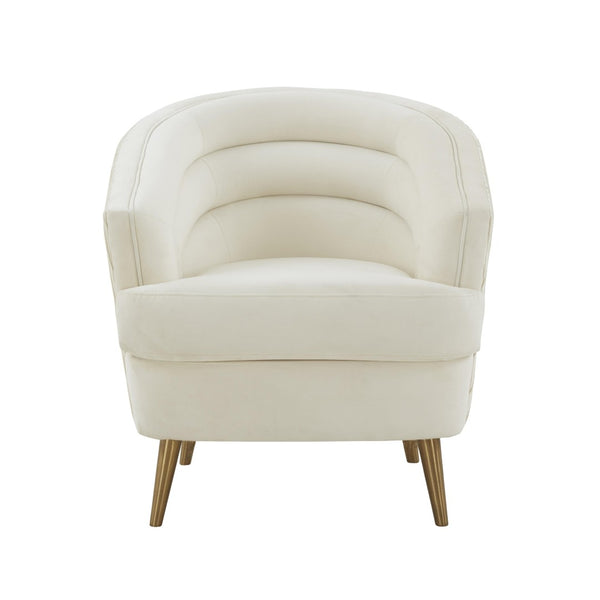 TOV Furniture Jules Velvet Accent Chair - Luxurious Upholstered Seat with Pleated Back & Brass-Finish Legs for Glamour TOV-IHS68540