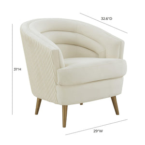 TOV Furniture Jules Velvet Accent Chair - Luxurious Upholstered Seat with Pleated Back & Brass-Finish Legs for Glamour TOV-IHS68540