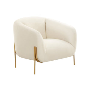 TOV Furniture Kandra Upholstered Accent Chair – Chic Modern Glamour with Plush Comfort and Elegant Gold Legs Cream TOV-IHS68627