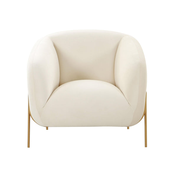 TOV Furniture Kandra Upholstered Accent Chair – Chic Modern Glamour with Plush Comfort and Elegant Gold Legs Cream TOV-IHS68627