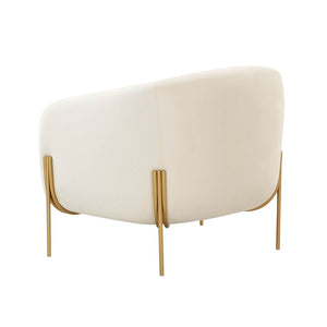 TOV Furniture Kandra Upholstered Accent Chair – Chic Modern Glamour with Plush Comfort and Elegant Gold Legs Cream TOV-IHS68627