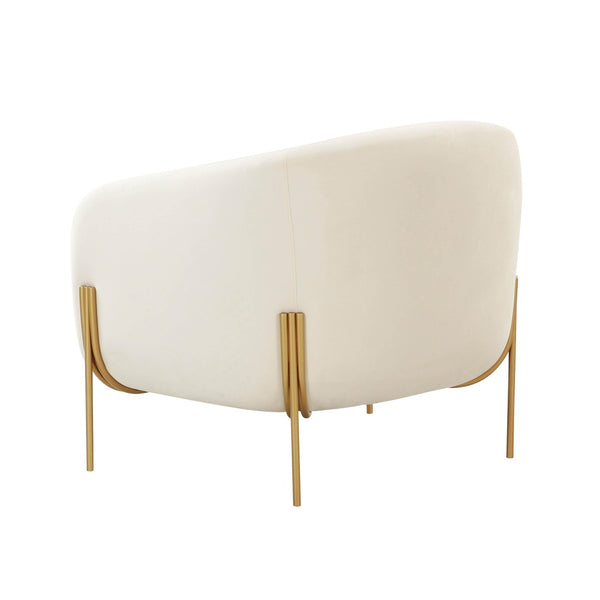 TOV Furniture Kandra Upholstered Accent Chair – Chic Modern Glamour with Plush Comfort and Elegant Gold Legs Cream TOV-IHS68627