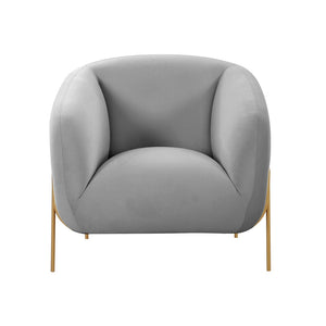 TOV Furniture Kandra Upholstered Accent Chair – Chic Modern Glamour with Plush Comfort and Elegant Gold Legs Grey TOV-IHS68628