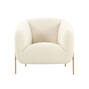 TOV Furniture Kandra Cream Shearling Accent Chair - Cozy Modern Design with Matte Gold Legs for Stylish Interiors TOV-IHS68629